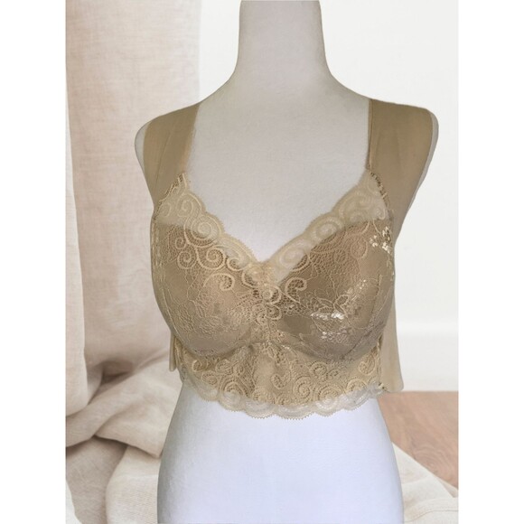 Wire free Push up Padded Bra Front lace Comfortable Breathable Smooth Back  XL - Picture 1 of 10